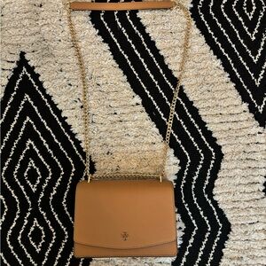 Tory Burch Leather Crossbody Bag (Gold Chain)